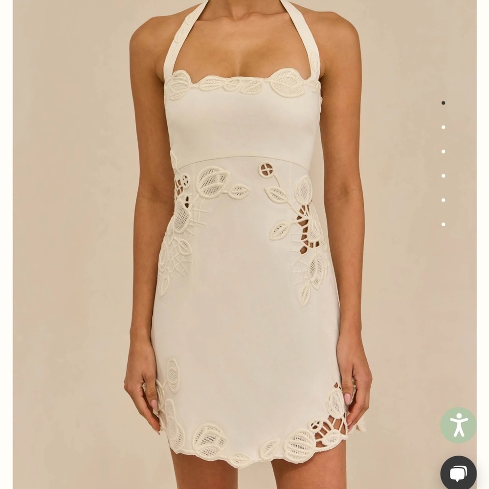 Cult Gaia Cream Lace Mini Dress